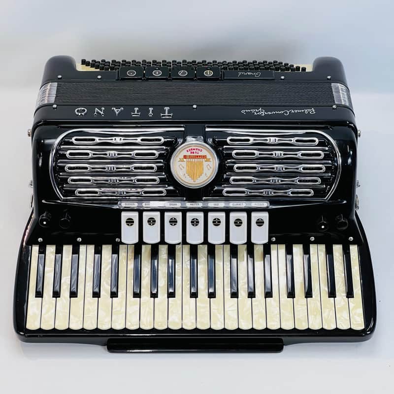 VTG Titano Palmer Converter Grand Piano Accordion Black LMH 41 Keys 120 Bass image 1