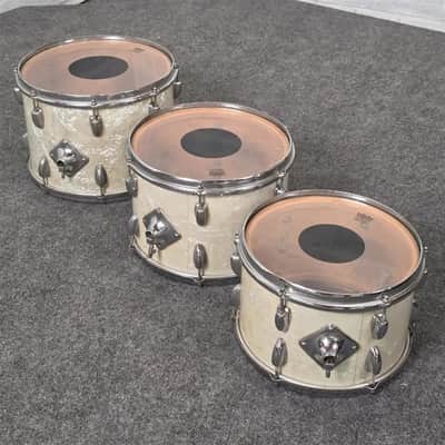 Used Vintage Slingerland Avante 60n 6pc Drum Set White Marine Pearl w/COB Snare - Good image 8