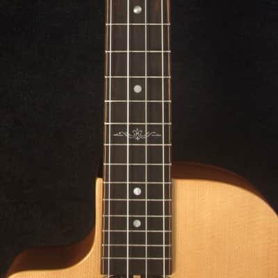 Handmade Left-Handed Baritone Ukulele, Solid Spruce, Rosewood Cutaway, 4 String, Soft-bag, Bruce Wei UAC19-2002 image 3