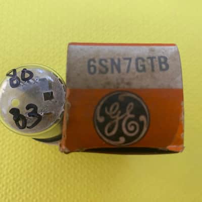 Matched Pair General Electric GE 6SN7 6SN7GTB Vacuum Tubes Valves Copper Support Rods NOS NIB image 5