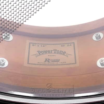 Rogers Powertone Limited Edition Snare Drum 14x5 Gold/Silver Two-Tone Lacquer image 6
