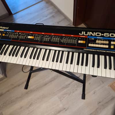 Roland Juno-60 61-Key Polyphonic Synthesizer, Boss FV-200 Expression Pedal, Roland DP-2 Hold Pedal, Kenton PRO DCB Mk3, Original Patch Cassette image 1
