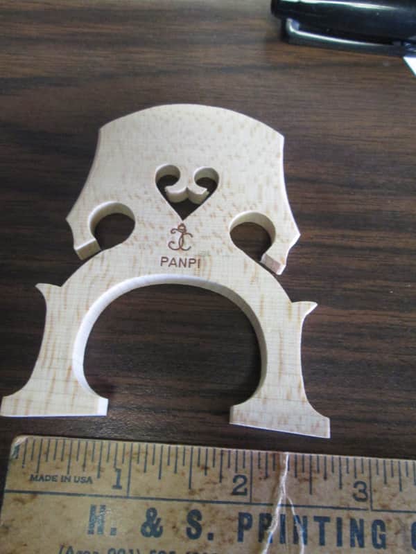 Panpi 1/4 cello bridge (see photos) 2010s natural NEW OLD Stock image 1