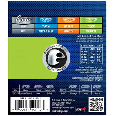 Elixir Electric Guitar String Set OPTIWEB Coating Super Light .009-.042 E19002 Bild 3