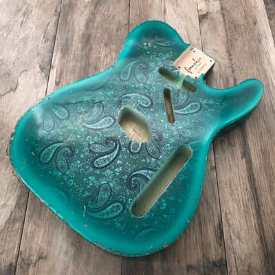 FRANCHIN Mars guitar body Sherwood Green Paisley Relic Aged Nitro Lacquer SS Poplar Telecaster-Tele-T-Style Made in Italy - Stock piece #23010626 image 3