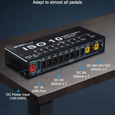 Mosky Pedal Power Supply DC 9V-18V 10 Outputs US/UK/EU Plug (Price includes the import duty for US buyer) image 2