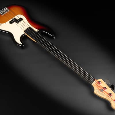 2005 Fender 60th Anniversary American Precision Bass Custom Fretless - 3-Color Sunburst | USA 4-String Boutique Ebony Fretboard | Case image 7