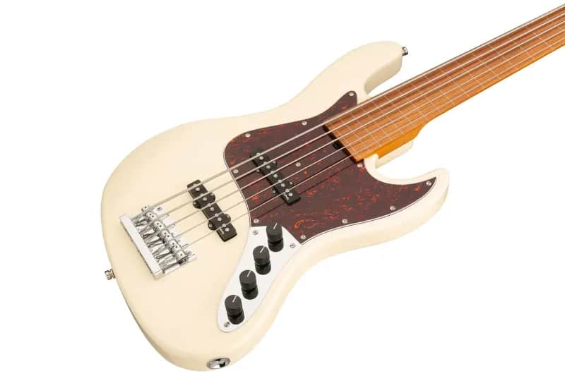 Sadowsky MetroExpress 21-Fret Vintage J/J Bass, Morado Fingerboard, Fretless With Lines, 5-String - Solid Olympic White High Polish image 1