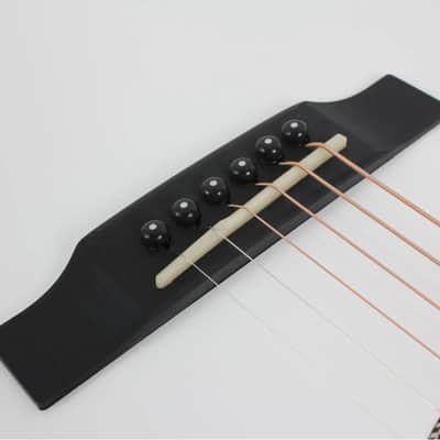 Swing Hybrid-White All Solid Electric Acoustic Slim Guitar Piezo Magnetic Pickup image 7