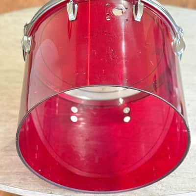 Vintage 70's Ludwig Vistalite 15" Concert Tom Red Acrylic for Drum Set Kit 1970s image 5