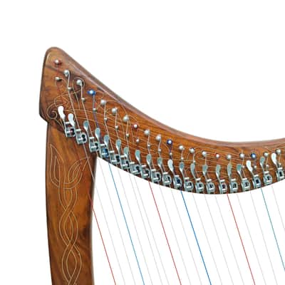 22 String Lever Harp Rosewood + Bag, Tuning Key & Extra Strings | Celtic Folk Harp Pro Quality image 2
