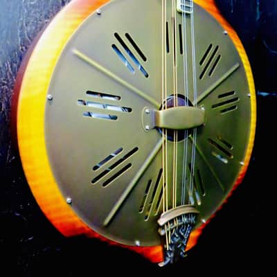 National Reso-Phonic RM1 Mandolin 2025 Walnut Back Figured Maple Top Antique Brass Parts - IN STOCK NOW! image 7