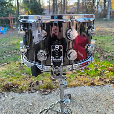DW Collector's Series Black Nickel Over Brass 8x14" Snare Drum 2014 - 2021 - Black Nickel with Nickel Hardware image 5