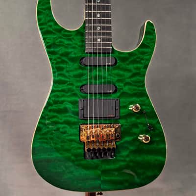 Charvel USA Custom Dinky EMG HSS FR Transparent Green 2004 w/ Hard Case - Quilted Maple image 14