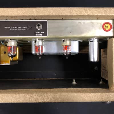 1963 Fender Tremolux Amp Head (Blonde 6G9-B) w/ 2X10 Cabinet Owned by Ian D'Sa of Billy Talent image 8