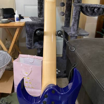 Ibanez Gio GRG7221QA-TBB 7-string in Transparent Blue Burst with Purpleheart Fretboard 2020-2021 model year image 7