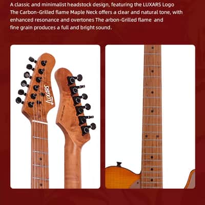 Luxars SG27 New - Flamed Maple Top Black Tele image 7