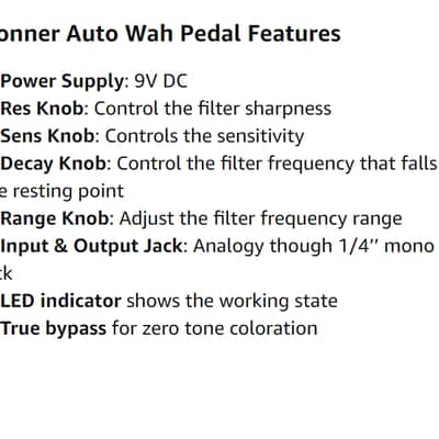 Donner Dynamic Wah Pedal Auto Wah Guitar Effect image 6