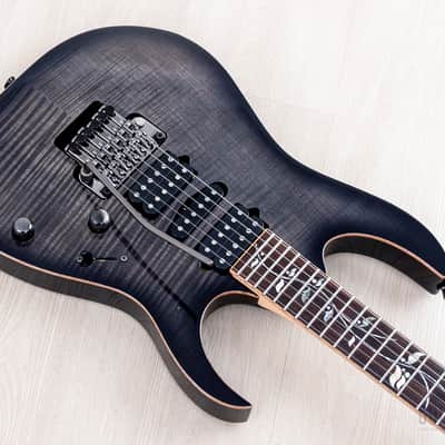2019 Ibanez J Custom RG8570Z HSH AAA Flame Top Black Rutile w/ Tree of Life Inlay, Case & CoA image 9