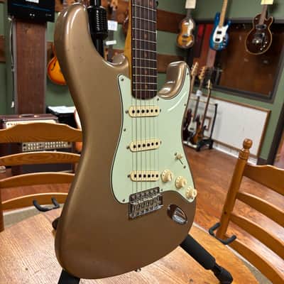 2017 Fender Custom Shop NAMM LTD Vintage Custom '59 Stratocaster Reissue Relic Faded/Aged Shoreline Gold image 3
