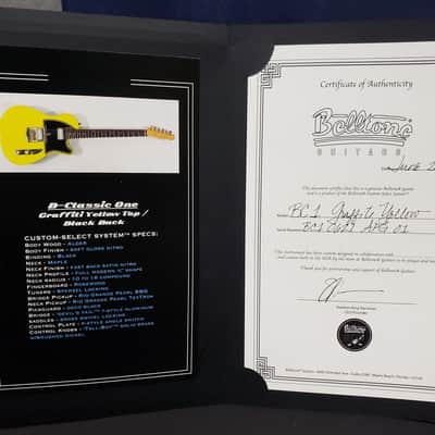 Belltone BC1 B-Classic One Graffiti Yellow Top/Black Back with Hard Shell Case image 11