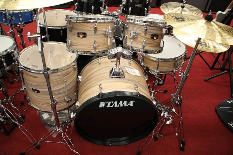 Tama Imperialstar IE52C 5 Piece Drums Set w/Hardware & Meinl HCS Cymbals Natural Zebrawood Wrap image 1
