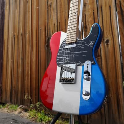 G&L USA CUSTOM SHOP ASAT Classic Red,White,Blue Metal Flake 6-String Electric Guitar w/ Case (2024) image 8