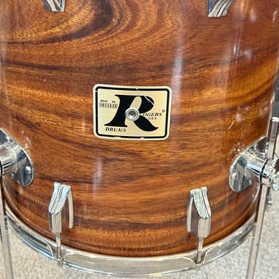 Vintage Rogers Londoner KOA "Big R" 4-Piece Shell Pack 13/14/16/22 Memriloc image 12