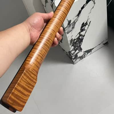 round-end stainless steel AAAA 22frets roasted flame Maple 22fret Roasted flame Maple Electric guitar neck Ebony fingerboard。 image 5