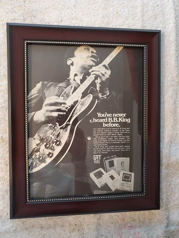 1971 ABC Records Promotional Ad Framed B. B. King on 8 Track Tapes Original image 1