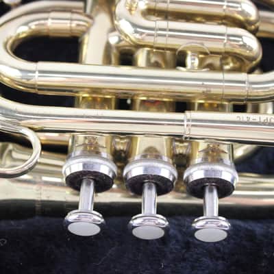 Rare Jupiter Pocket Trumpet in Branded Hardcase c1980s/90s - Working well with dented Bell - Bargain offer ! image 3