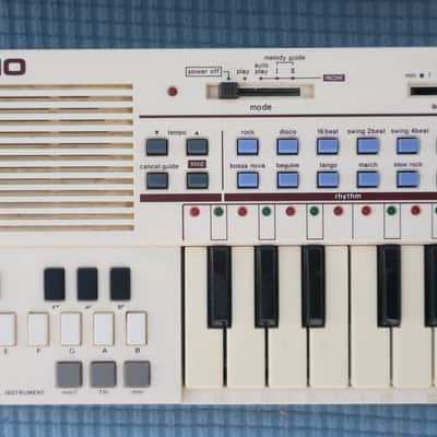 Vintage Casio PT-80 Electronic Keyboard W/ ROM Module Box Manual Very Clean 32-Key Mini Synthesizer Power Adapter No Corrosion on Battery image 3