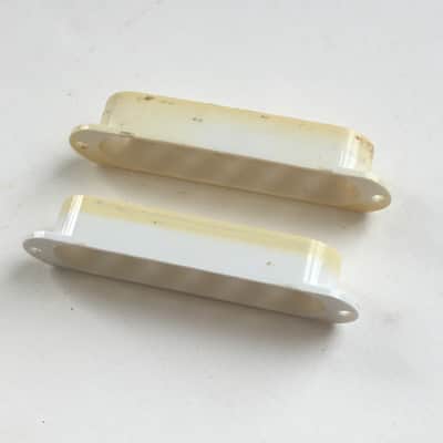 2 Vintage 1980s Fender Japan MIJ Strat Pickup Covers Stratocaster Relic #31276 image 2