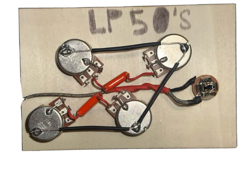 50’s Les Paul Prewired Upgrade Wiring Harness Gibson Les Paul Bourns 500k Long Shaft Pots W/ Puretone Jack image 1
