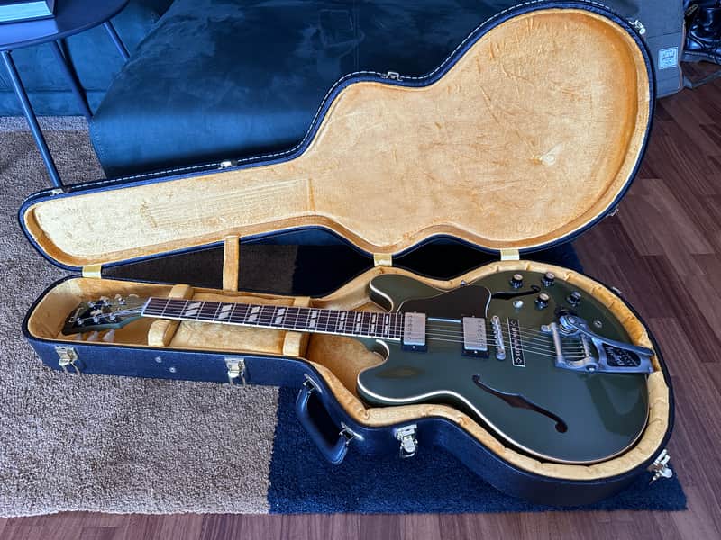 Gibson ES-345 1964 Olive Drab Green w/bigsby 2016 - Olive drab green image 1