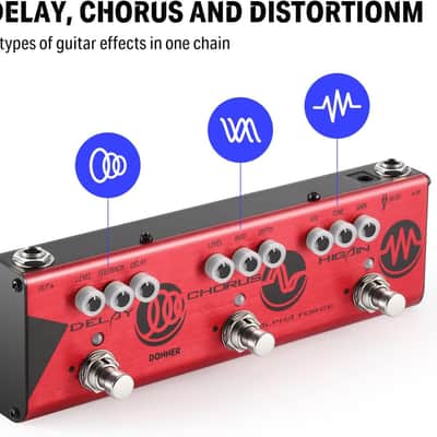 Donner Alpha Force 3-in-1 High Gain Distortion / Chorus / Delay Guitar Multi-Effects Pedal,price include the import duty to US buyer image 2