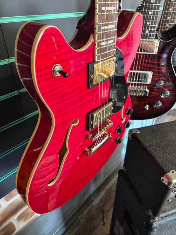 Peavey JF1EX Transparent Red Semi-Hollow Electric Guitar | Reverb