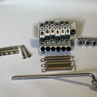 1990's Jackson Dinky Guitars JT-580LP Takeuchi Brushed Chrome Licensed Floyd Rose Tremolo Guitar Bridge Set image 1