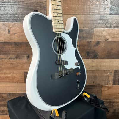 Fender Jack White Signature Triplesonic Acoustasonic Telecaster Satin Arctic White with Black Top, Free Ship, 113 image 2