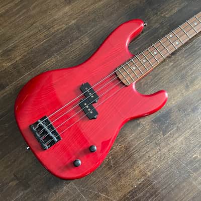 Rare 1980s ESP P-Bass Electric Bass Transparent Red MIJ Japan image 1