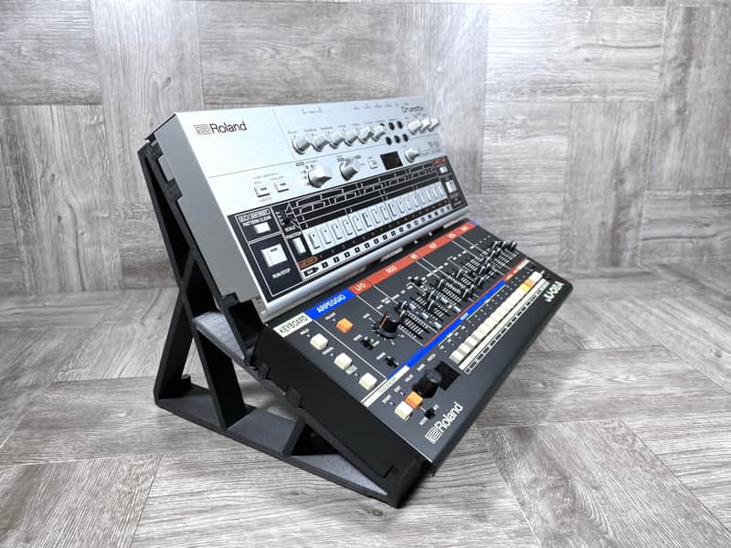 Dual Tier Stand for Roland Boutique Series Modules - Color BLACK - by KZcraftworks - US Seller image 1