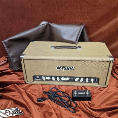 Carvin VT50 50W Guitar Tube Amplifier Head Lacquered Tweed w/ Footswitch & Cover image 1