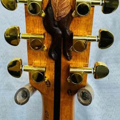 Blueberry Handmade Grand Concert Acoustic Guitar White-Tail Deer Motif image 9