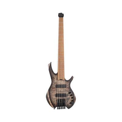 Cort SPACE5SDB Artisan Series Space 5 Poplar Burl Top Soft Maple Body 7pcs Roasted Maple, Walnut, Purple Heart & Maple Neck 5-String Bass Guitar w/Gig Bag image 3