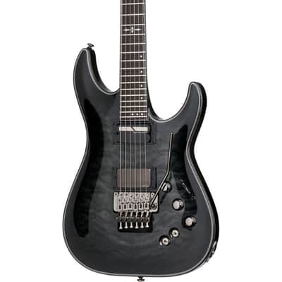 Schecter Hellraiser Hybrid C-1 FR S Electric Guitar, Trans Black Burst image 1