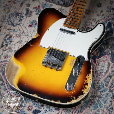 2022 Fender Custom Shop 65' Tele Custom Heavy Relic 3 Tone Sunburst image 12