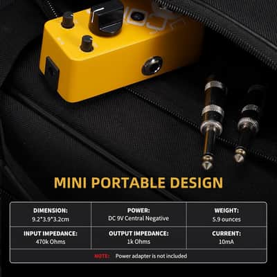 LEKATO Compressor Pedal, Yellow Comp Mini Portable Compression with True Bypass, EQ and Volume Adjustable, Classic Optical Compressor Analog Effect Pedals for Electric Guitar Bass image 4