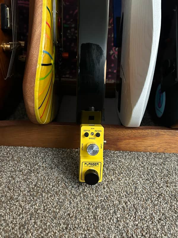 Ibanez Flanger Mini with D'Addario Lock Knob and Footswitch Topper