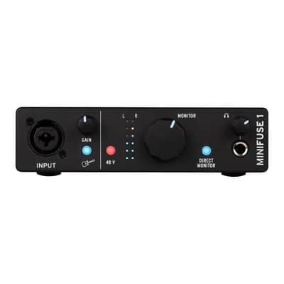 Arturia MiniFuse 1 Portable USB-C Audio Interface, Black w/ Pig Hog PHM10 8mm XLR Microphone Cable and Liquid Audio Polishing Cloth image 3