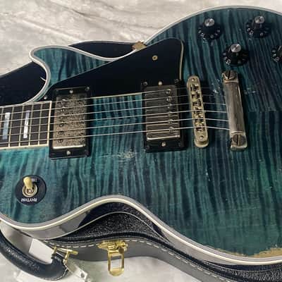 NEW! Gibson Custom Shop Les Paul Custom AAAA Figured Monster Maple Top - Nordic Blue, Heavy Aging - 8.4lbs - G07571 image 9